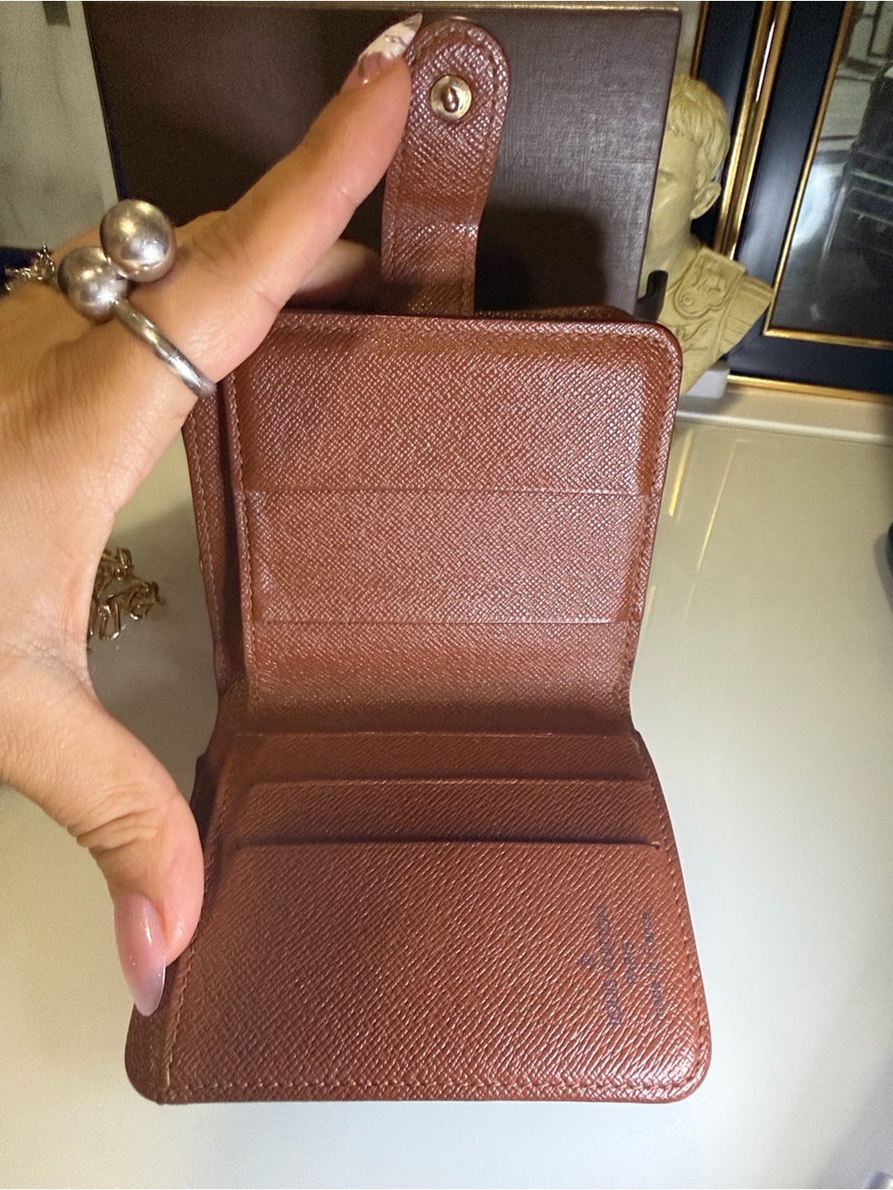 Louis Vuitton Brown Monogram wallet with free chain,insert,dust bag,box,COA - Picture 4 of 16